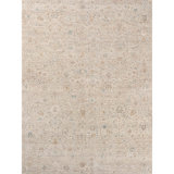 Hand Knotted Wool Abstract Area Rug in Beige/Gray