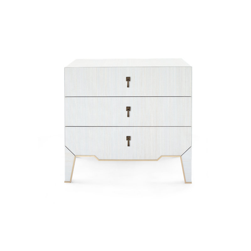 Madeline 3 - Drawer Nightstand, Platinum