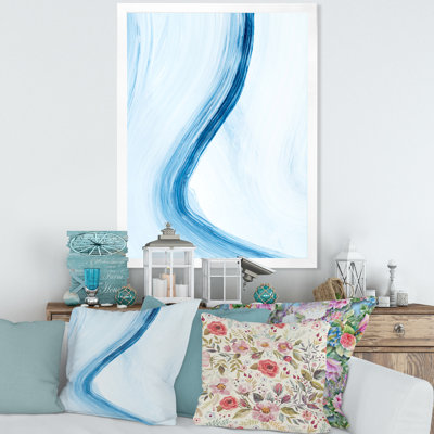 Art à l'encre liquide dans des tons de bleu clair IV - peinture sur toile