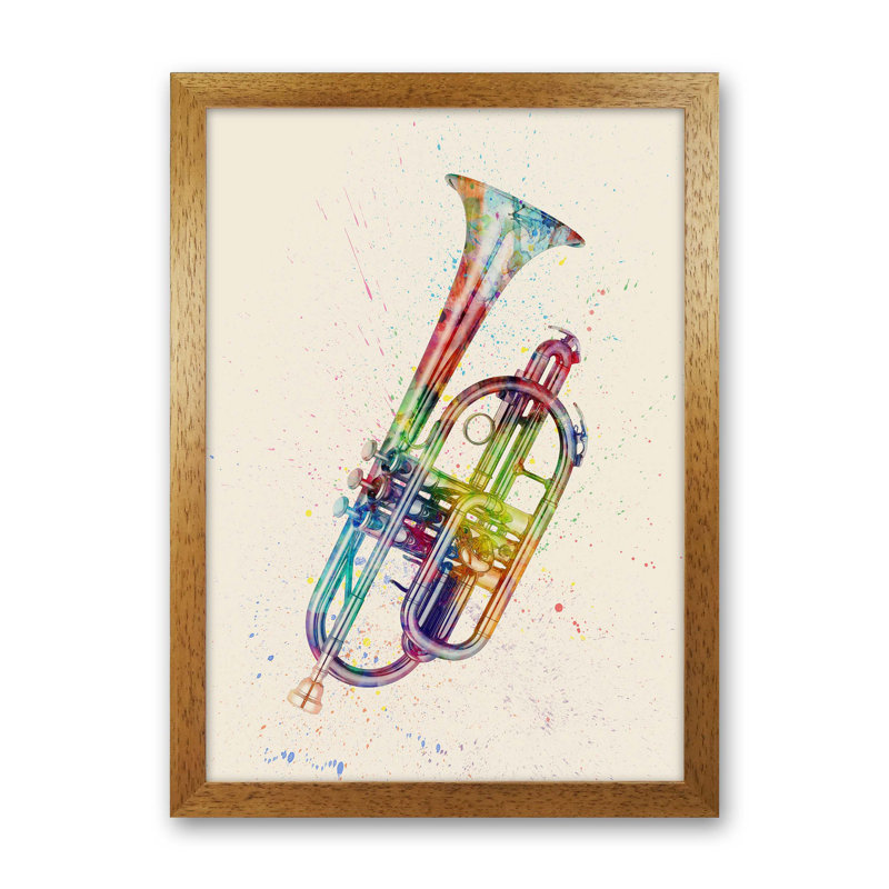 Cornet by Michael Tompsett - 1 Piece Wall Art, 34cm H x 25cm W x 3cm D, Brown Framed