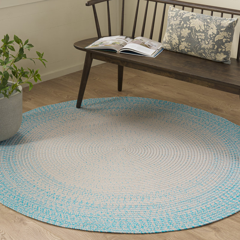 Braided 283 Hand Woven Performance Machine Washable No Pattern Rug, Round 5'
