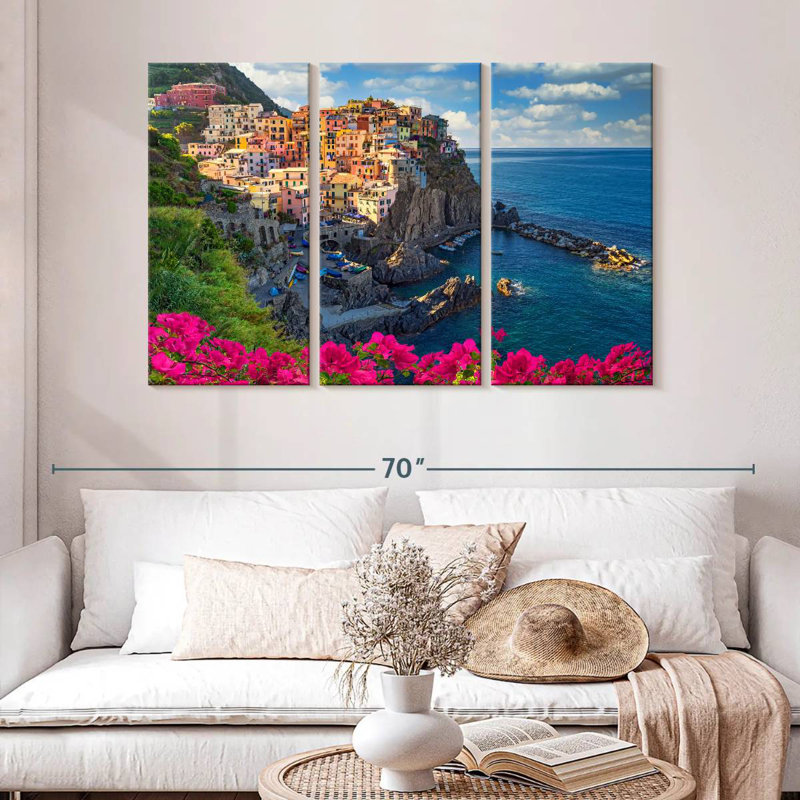 Gillard Bougainvillea à Manarola, H 32 po x l 50 po