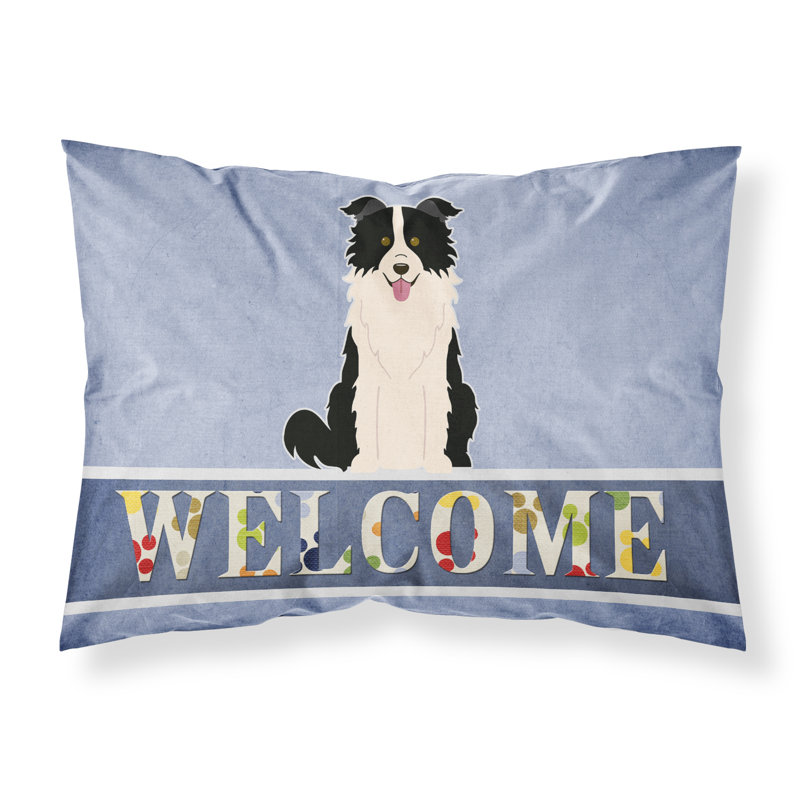Taie d’oreiller welcome, Border collie noir et blanc