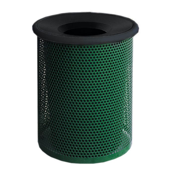 Poubelle en acier, Vert / Noir, 30, H 28 po x l 22 po x P 22 po