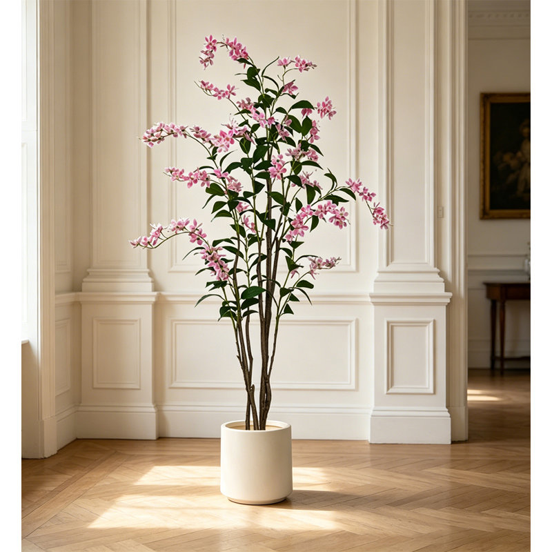 Ornement de décoration d'intérieur en pot, Green, 74.8" H x 8.66" W x 8.66" D
