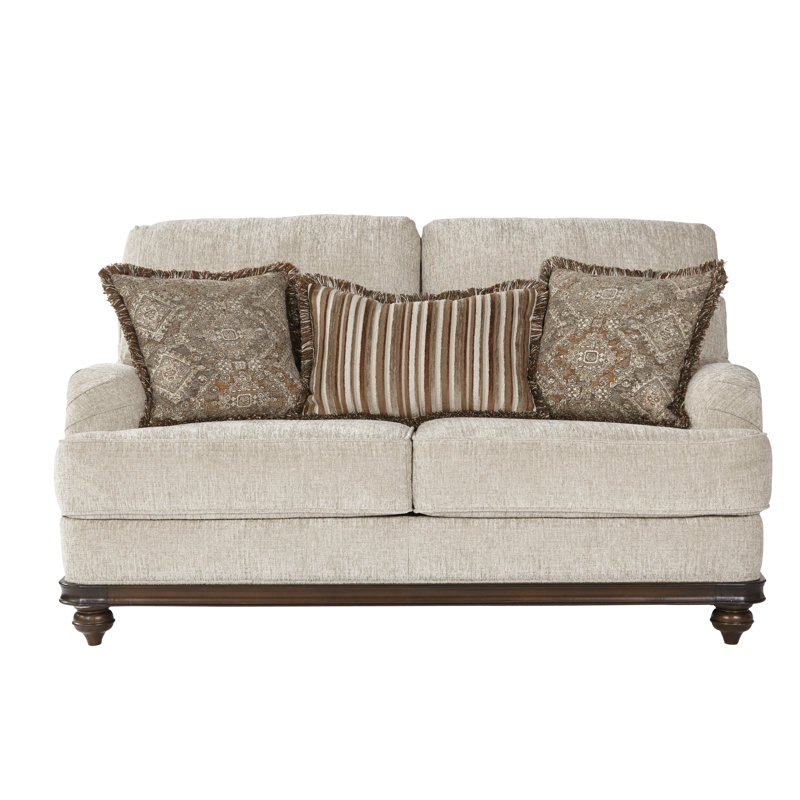 Ducote 66'' Upholstered Loveseat, Light Almond Polyester Blend
