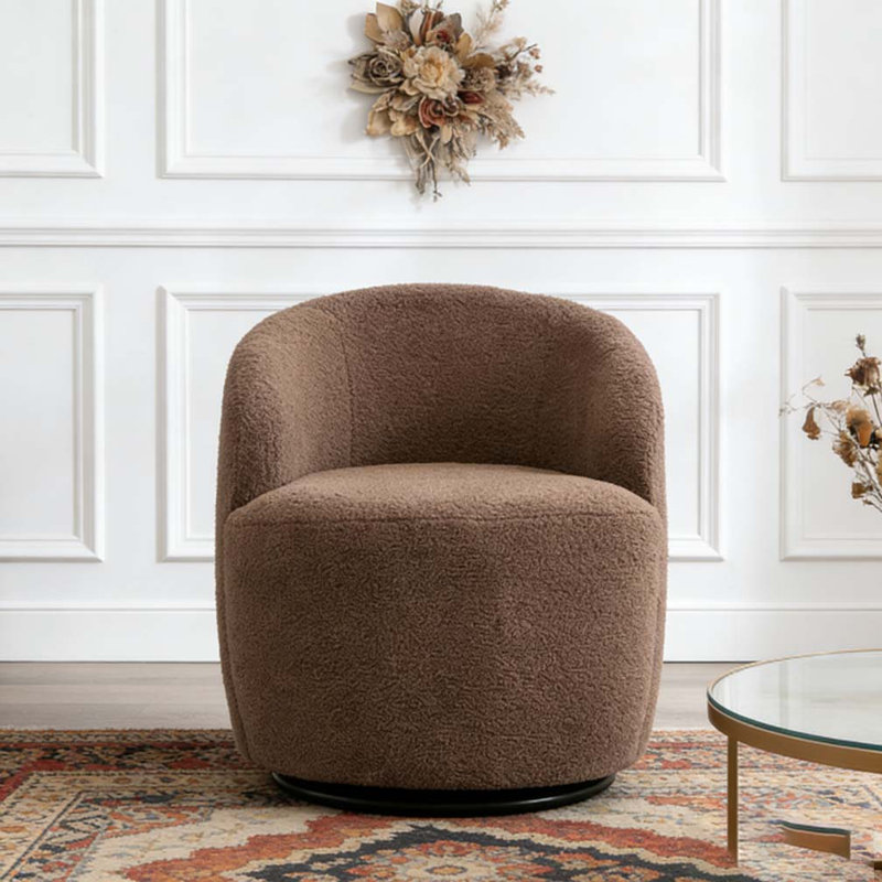 Fauteuil demi-tonneau Teddy, Café