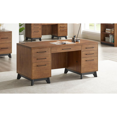 Bureau double caisson en bois Annalaya