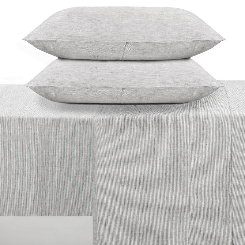 Twin Shadow Pinstripe French Linen Sheet Set