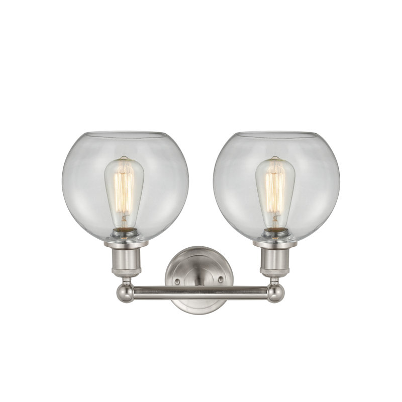 Ellington 2 - Light Dimmable Vanity Light, Clear, Satin Nickel