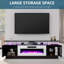 Bhhatu 2 Tier High 70" Gloss TV Stand with Electric Fireplace Included, Black/White-554877224-568119055