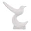Statue d'oiseau Ecomix inspirée de la galerie avec base en marbre pour décor de salon - Décoration sculpturale pour tablette ou décoration intérieure - 11 po, blanc