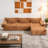 Boneless Modular Sectional Couch – Chenille Deep Seat 3+1 Seater with 3 Cushions, Extra Large Comfortable Living Room Sofa for Bedroom or Apartment-570166791