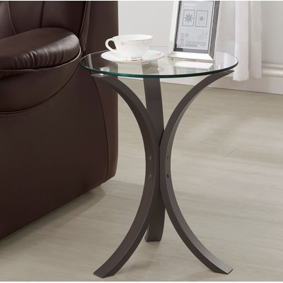 Kull Glass Pedestal End Table 
