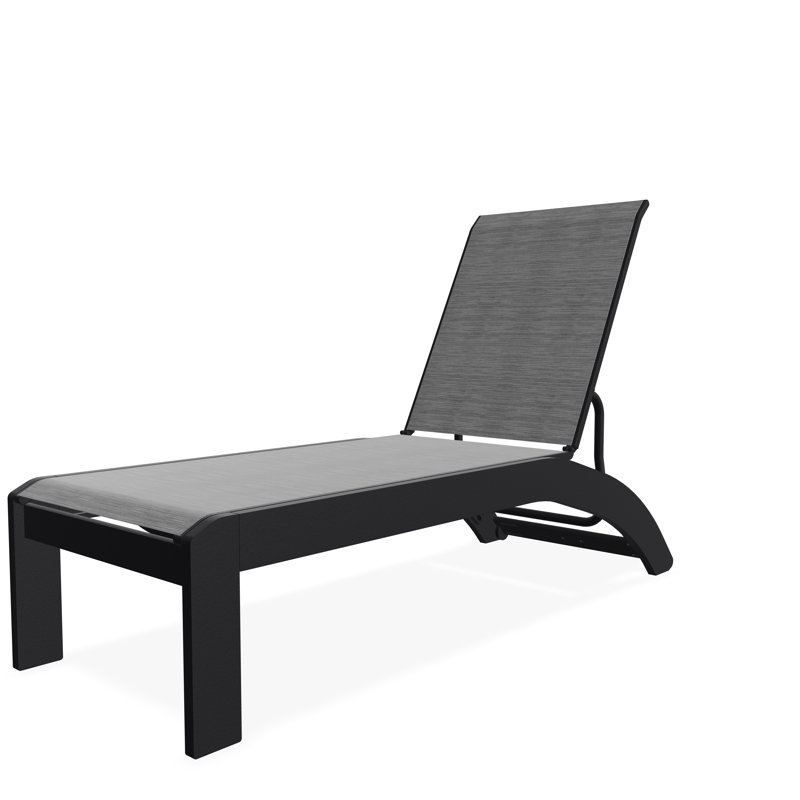 Chaise longue sans accoudoirs empilable en polymère Dune, Noir, Gris anthracite Collect