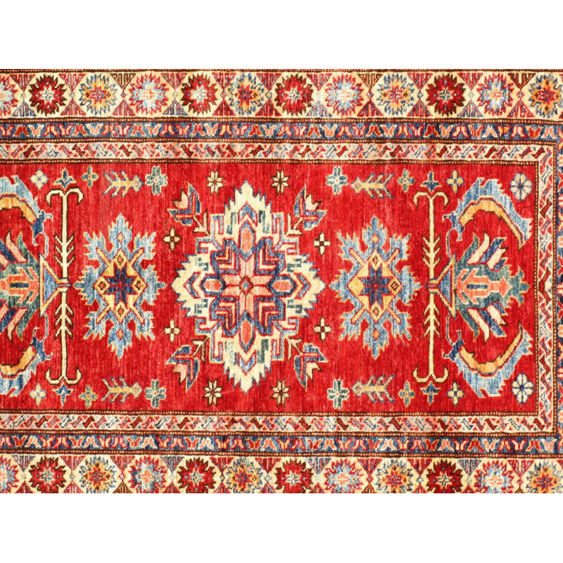 Tapis orange / brun en laine noué à la main de style oriental rectangulaire 3 pi 2 po x 4 pi 11 po Lovall