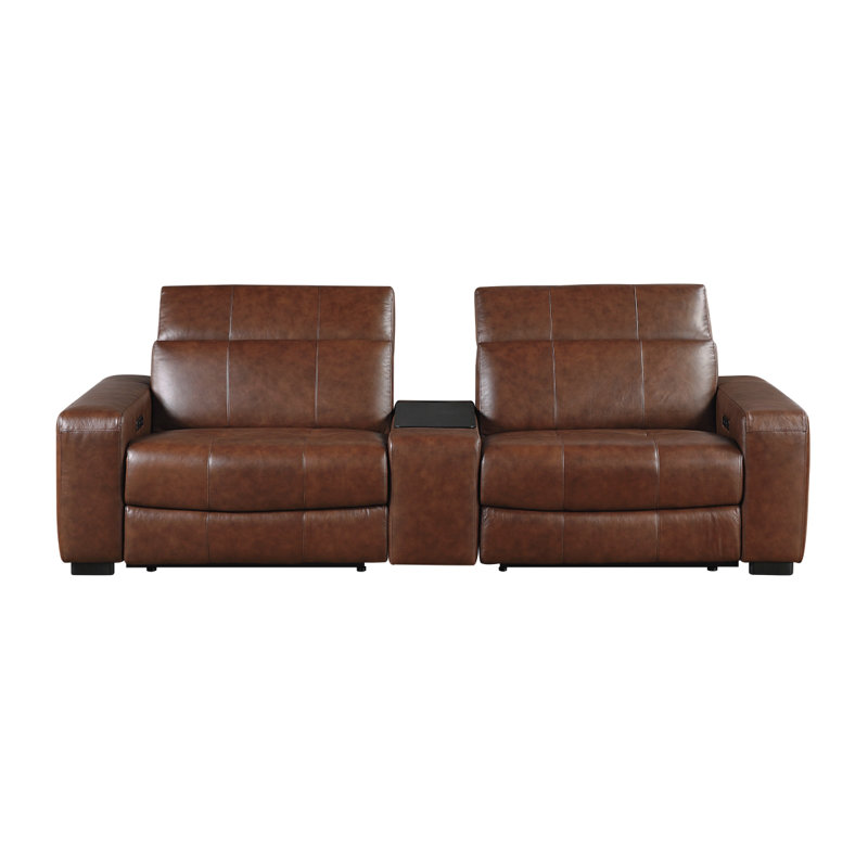 Causeuse inclinable électrique en cuir Sutton