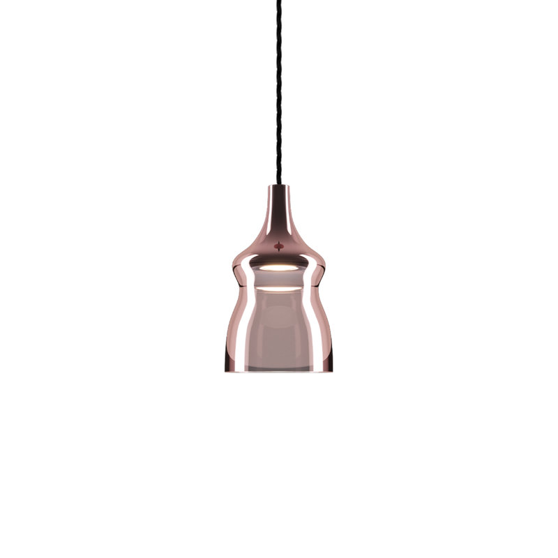 Lodes Nostalgia Suspension Lamp Black Cable Line-V, Rose Gold