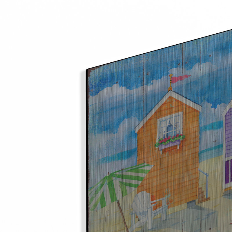 «Beach Huts Square I» par Paul Brent, H 12 po x l 12 po