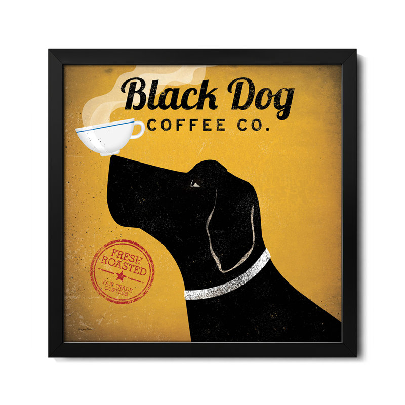 «Black Dog Coffee Co.», affiche encadrée de qualité supérieure par Ryan Fowler, H 16 po x l 16 po