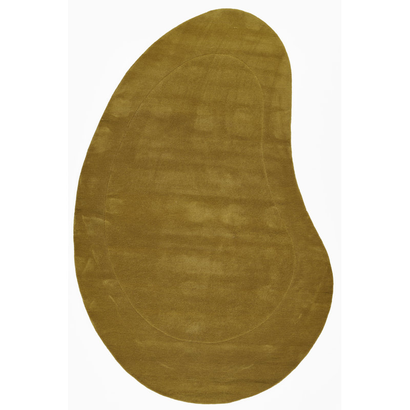 Jacquelyn Hand Tufted Wool Solid Tumeric Area Rug, Novelty 7'3" x 11"