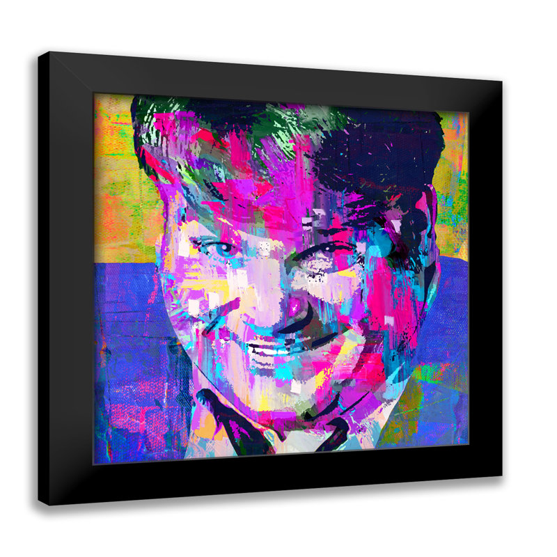 Chris Farley, art giclée sur papier avec cadre noir carré, H 18 po x l 18 po x P 2 po