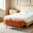 Oval Boucle Storage Ottoman Bench with Wood Legs-140516520