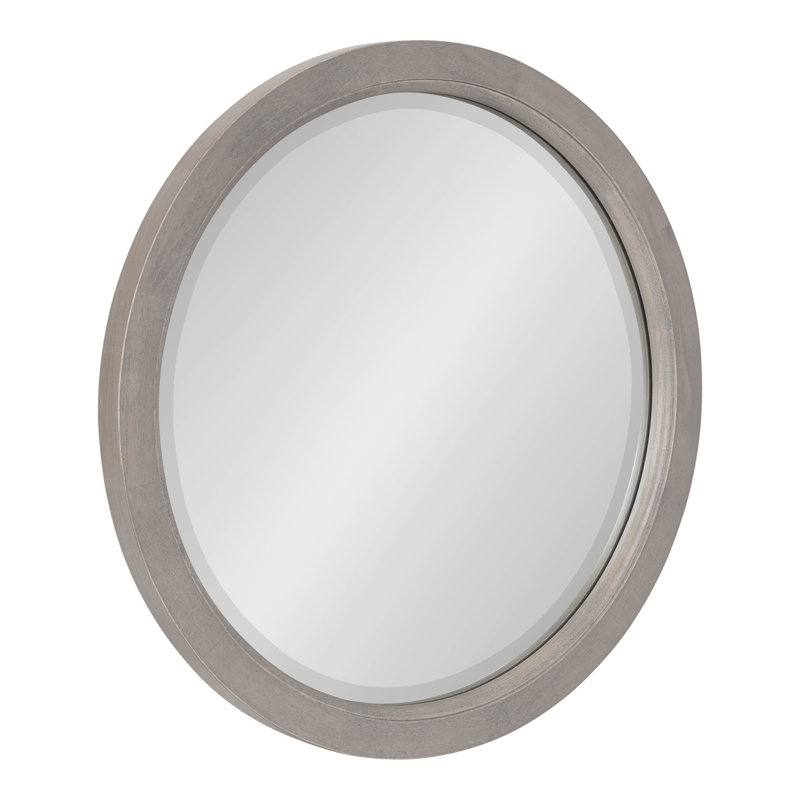 Miroir décoratif biseauté Hogan, 18 po x 18 po, gris