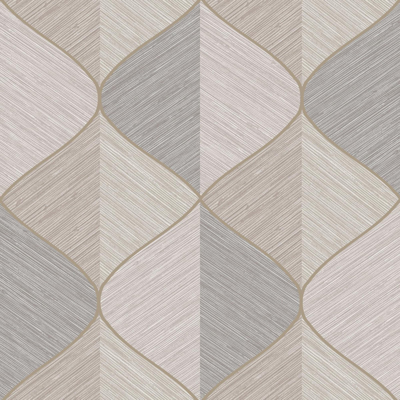 Fresco Ogee Textured Geometric Natural Wallpaper