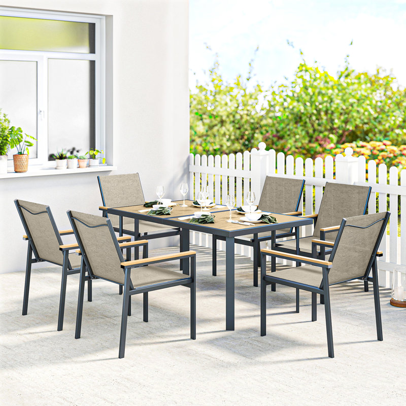 6 - Person Patio Dining Set with Rectangular Table