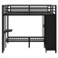 Structure de lit superposé avec garde-robe intégrée et bureau pliable