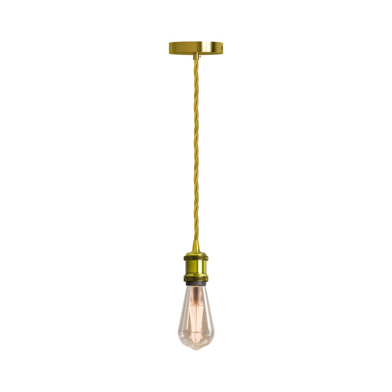 1 - Light Yellow Brass Bulb Pendant