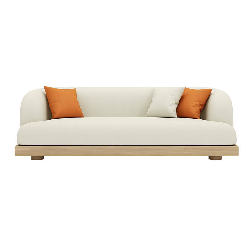 Canapé créatif simple, H 28,74 po x l 82,68 po x P 31,5 po, Blanc cassé / blanc