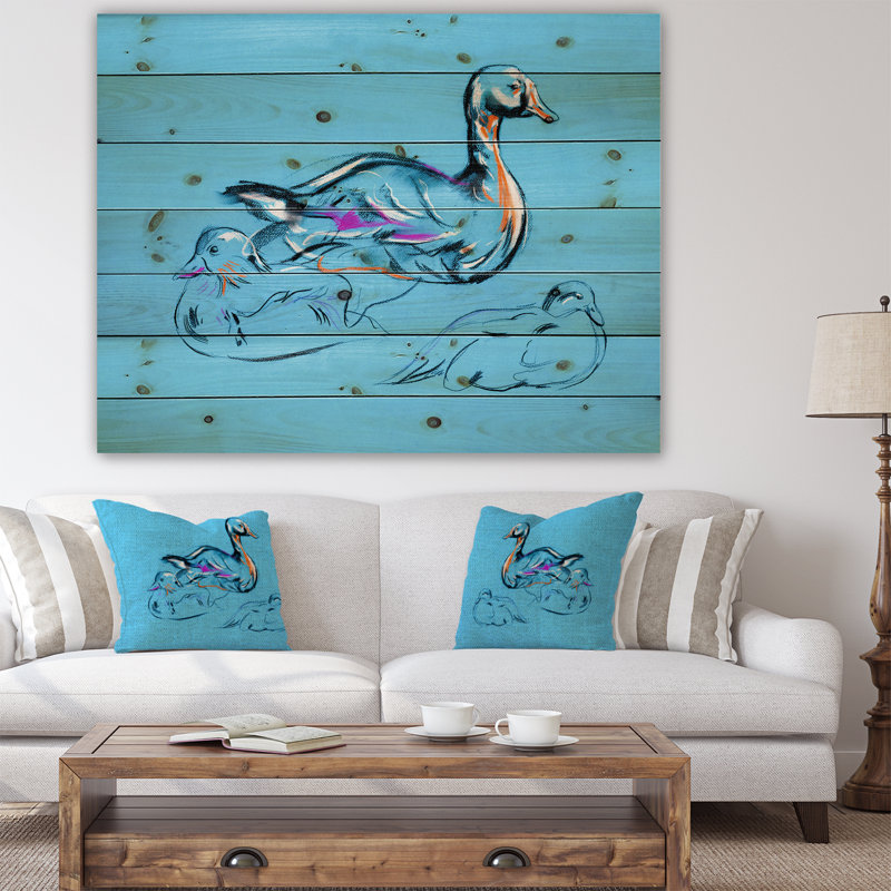 Canard - peinture sur, H 8 po x l 12 po x P 1 po