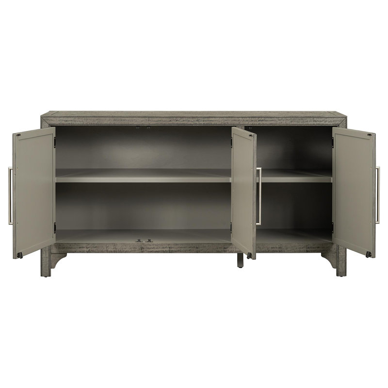 Designed Storage Cabinet Sideboard With MDF+Pine Veneer , Adjustable Shelves, Suitable For Living Rooms, Entrance And Study Rooms.