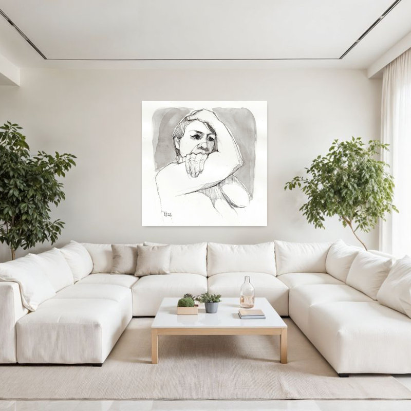 Marissa, art mural contemporain abstrait, H 48 po x l 48 po