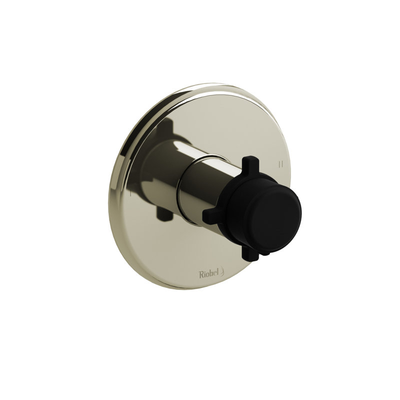 Robinet de douche l 6 po x H 6 po Momenti ™, Nickel poli / Noir