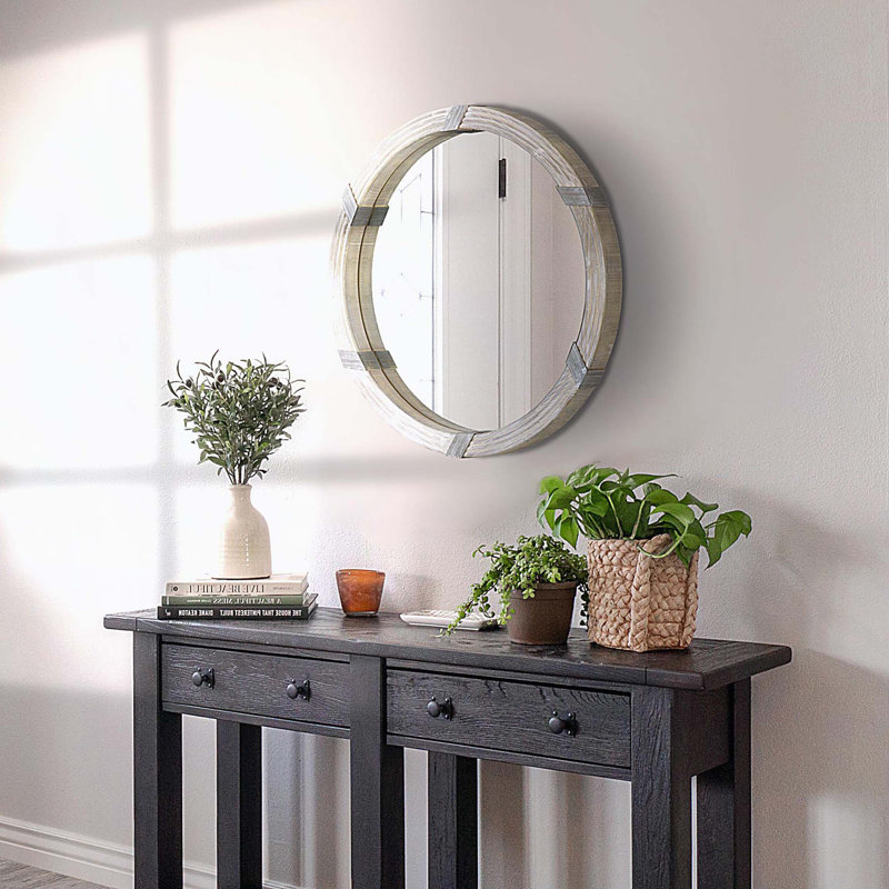 Miroir mural en bois 30,75 po