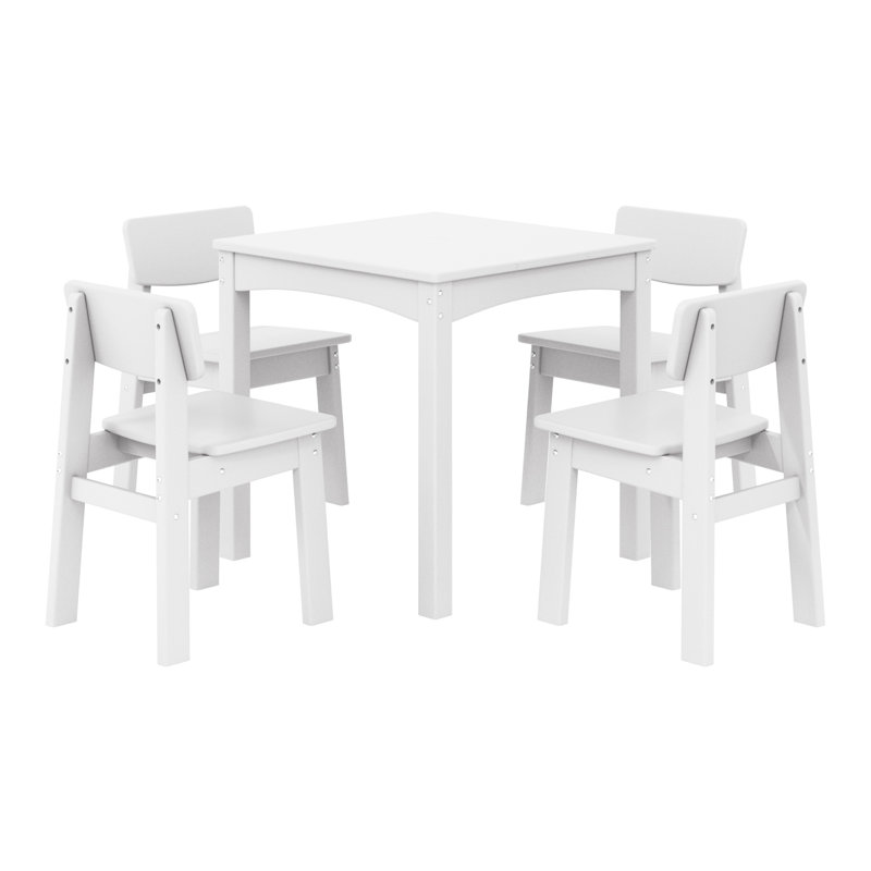 Kids Outdoor 5-Pieces Dining Set, White