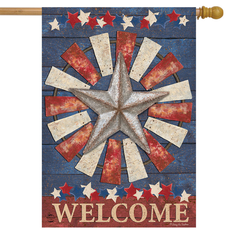 Primitive American Barnstar House Flag