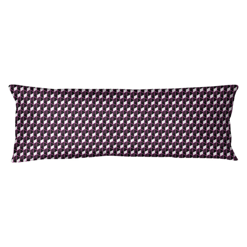 Coussin lombaire géométrique, Bourre en polyester, Rose