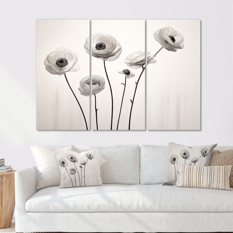 Ensemble de décorations murales rétro Ranunculus Dreams II - Ranunculus, H 28 po x l 36 po x P 1 po