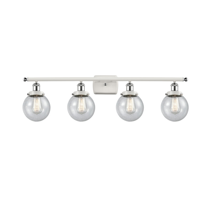 Éclairage pour salle de bain 4 lumières Lorri, Incandescente, Chrome blanc poli