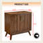 Buffet Mid-Century moderne, conception cannelée, tablettes réglables, pieds en bois massif, rangement pour le salon, la salle à manger et la cuisine-721000875
