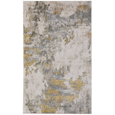 Annya Abstract Jute Ivory/Yellow/Gold Area Rug