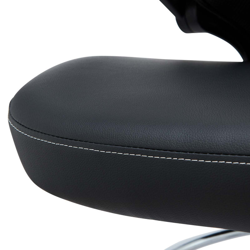 Chaise de dessinateur en vinyle Attainment - tabouret de dessinateur avec accoudoirs relevables de Modway, Noir