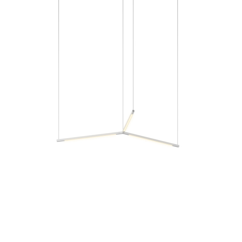 1 - Light LED Pendant, Silver, 121.8" H x 52" W x 0.5" D