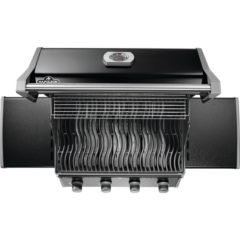 Gril de cuisson à 4 brûleurs avec grilles en fonte Rogue® 525, Noir, noir, noir, noir, Propane liquide