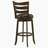 Dark Brown Wood Pub Height Swivel Bar Chair