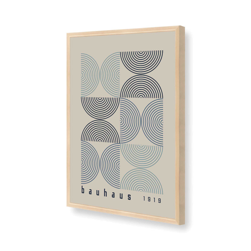 «Midnight Bauhaus Composition», affiche, Reproduction encadrée sans passe-partout, Érable brut, H 21 po x l 17 po